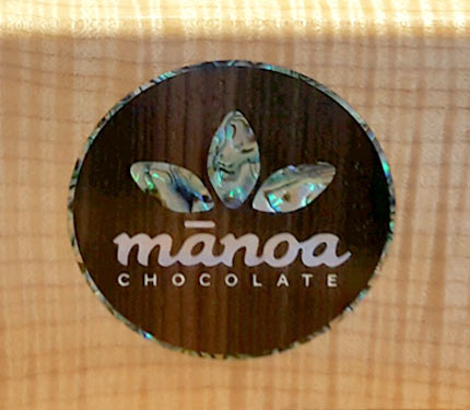 Detail of Inlay on Mānoa Chocolate display case